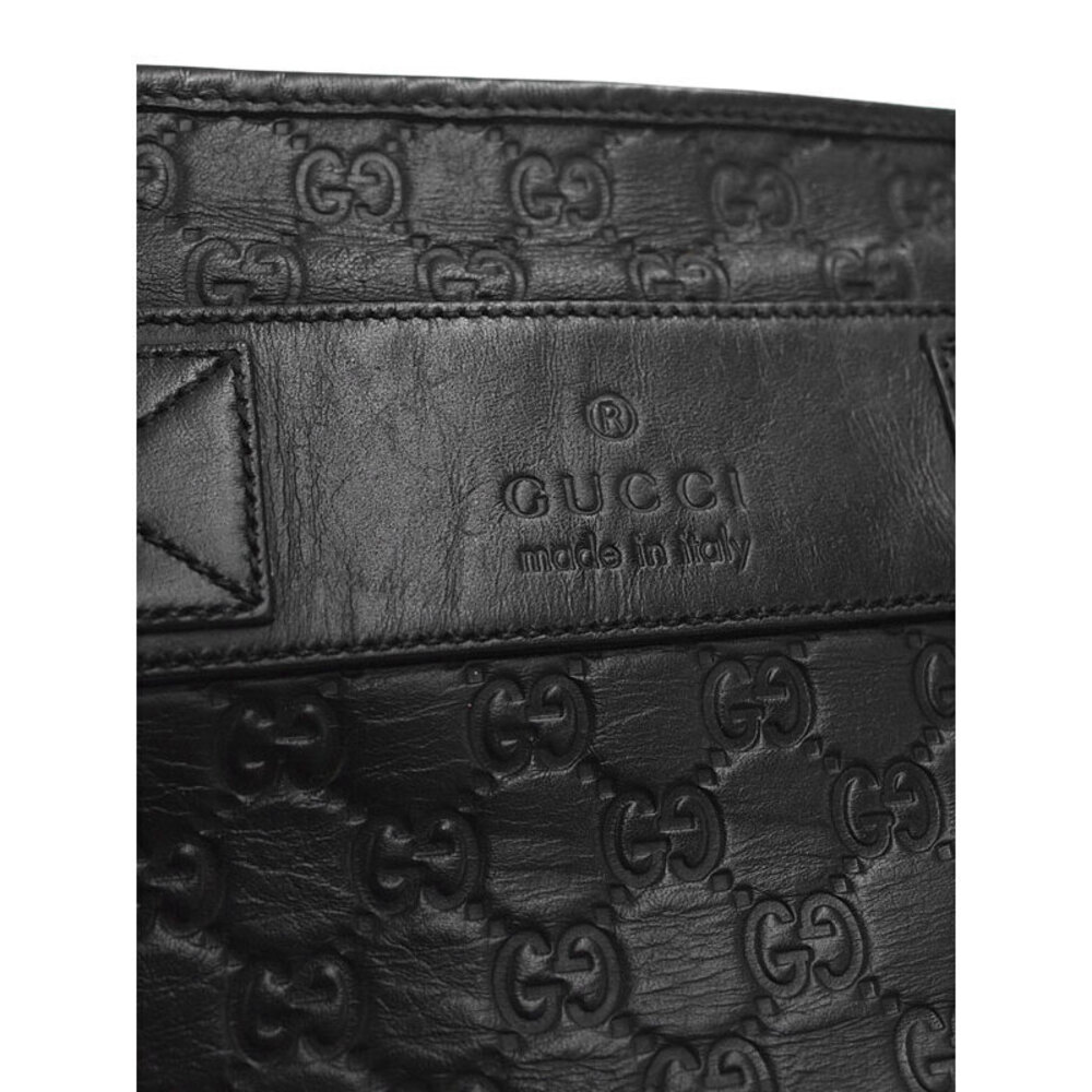 Gucci Guccissima Black Leather Messenger Crossbody Bag - Picture 8 of 9